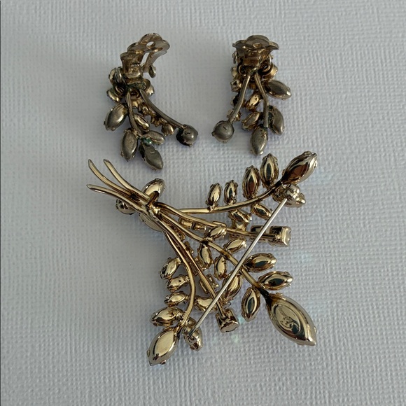 Signed SHERMAN Brooch & Earrings Set in Original Case; Aurora Borealis; Vintage - Picture 16 of 16